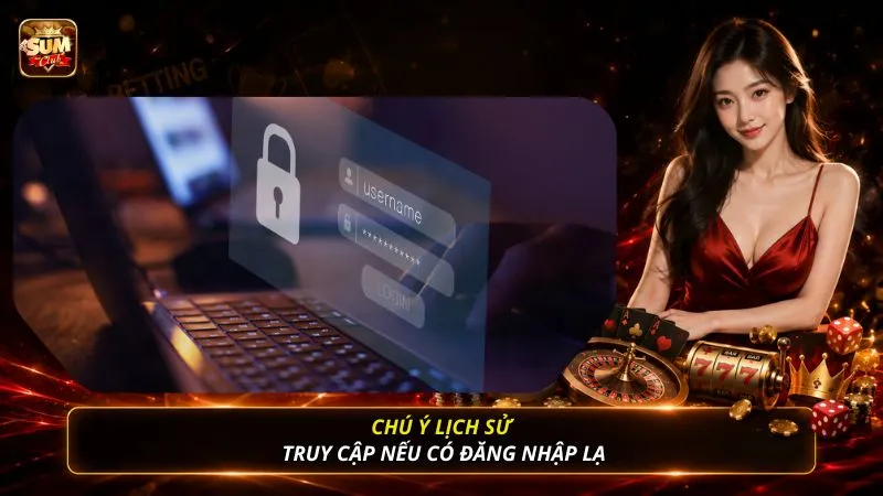 Chú ý lịch sử truy cập nếu có đăng nhập lạ